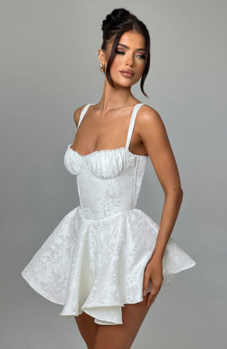 R.F Emelie Playsuit Floral Jacquard Balconette Bust Ivory