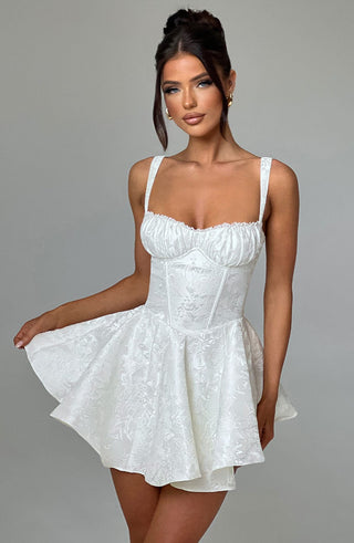 R.F Emelie Playsuit Floral Jacquard Balconette Bust Ivory
