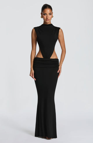 L.F Fenella Maxi Dress Modal Jersey Backless Black