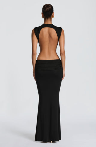 L.F Fenella Maxi Dress Modal Jersey Backless Black