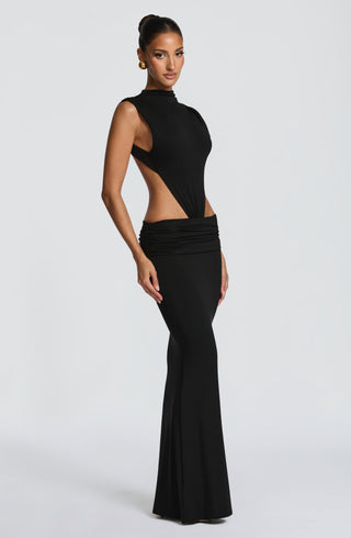L.F Fenella Maxi Dress Modal Jersey Backless Black