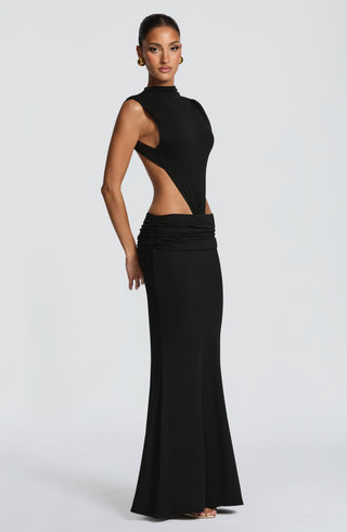 L.F Fenella Maxi Dress Modal Jersey Backless Black