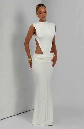 L.F Fenella Maxi Dress Double-Layer Modal Jersey Ivory