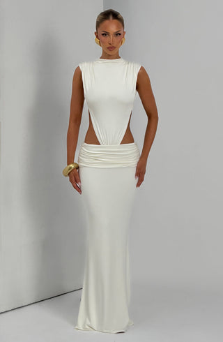 L.F Fenella Maxi Dress Double-Layer Modal Jersey Ivory