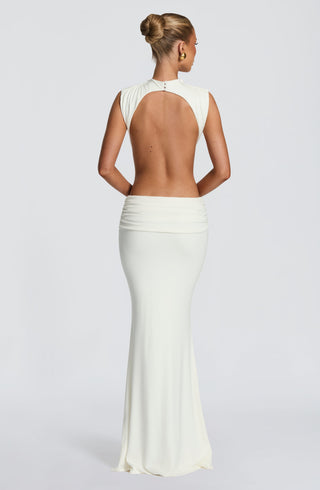 L.F Fenella Maxi Dress Double-Layer Modal Jersey Ivory