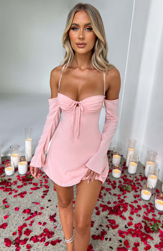 L.F Fiona Mini Dress Luxury Georgette Satin Blush