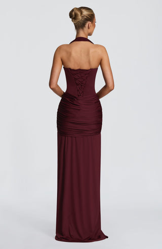R.F Gia Maxi Dress Cherry Lacquer Slinky Jersey