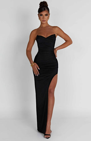 C.F Giovanna Maxi Dress Corset Stretch Mesh Black