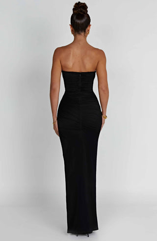 C.F Giovanna Maxi Dress Corset Stretch Mesh Black