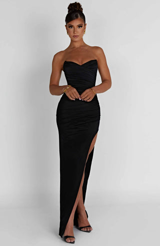 C.F Giovanna Maxi Dress Corset Stretch Mesh Black