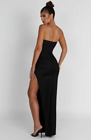 C.F Giovanna Maxi Dress Corset Stretch Mesh Black