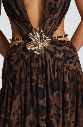 T.X Indianna Maxi Dress Printed Chiffon Leopard Print