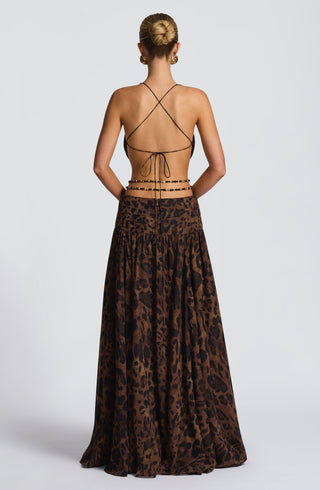 T.X Indianna Maxi Dress Printed Chiffon Leopard Print