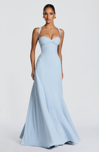 T.X Irie Maxi Dress Chiffon Sweetheart Neckline Glacier Blue