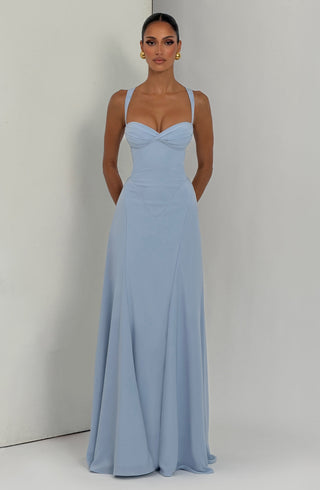 T.X Irie Maxi Dress Chiffon Sweetheart Neckline Glacier Blue