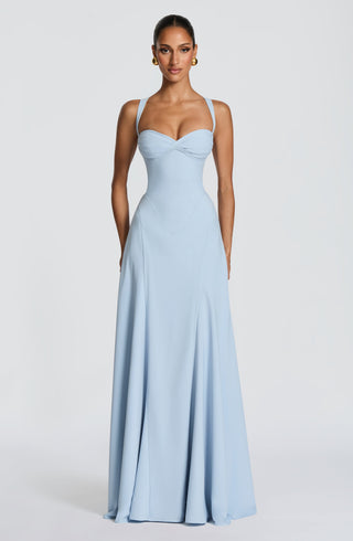 T.X Irie Maxi Dress Chiffon Sweetheart Neckline Glacier Blue