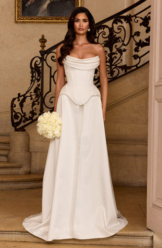 R.F Jamila Corset Duchess Satin Ivory