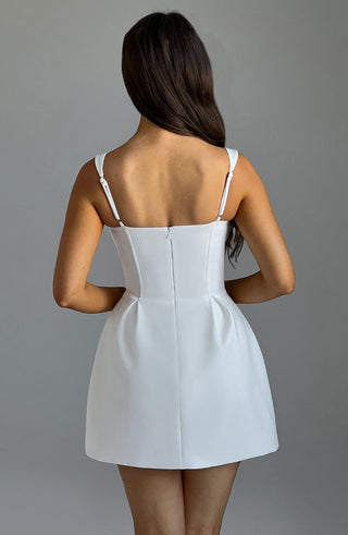 M.T Janiyah Mini Dress Corseted Voluminous Skirt Ivory