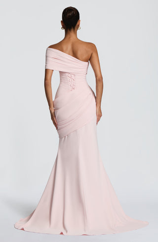 R.F Kasia Gown Dress Corset Asymmetric One-Shoulder Blush