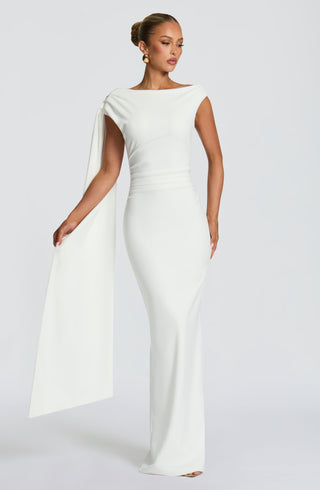 M.T Kylie Maxi Dress Stretch Crepe Ivory