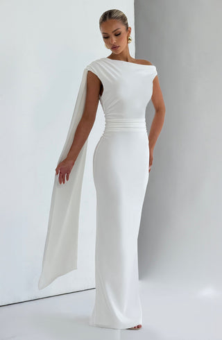 M.T Kylie Maxi Dress Stretch Crepe Ivory
