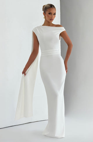 M.T Kylie Maxi Dress Stretch Crepe Ivory