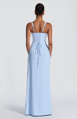 R.F Laleh Maxi Dress Corset Bodice Glacier Blue