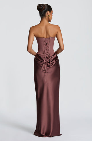 M.T Maggie Maxi Dress Corset Bodice Dusty Rose