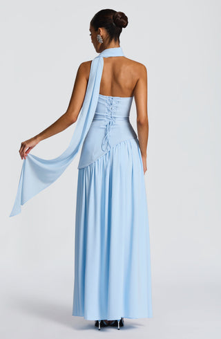 DIA Maliyah Maxi Dress Crepe Bodice Baby Blue