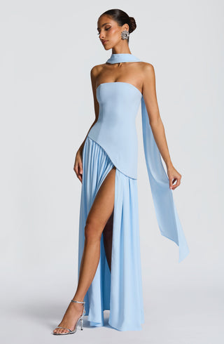 DIA Maliyah Maxi Dress Crepe Bodice Baby Blue