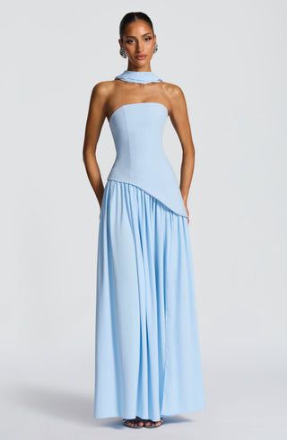 DIA Maliyah Maxi Dress Crepe Bodice Baby Blue