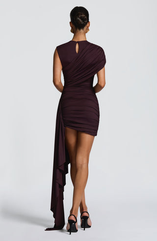 DIA Marnie Mini Dress Cowl-Neck Slinky Plum