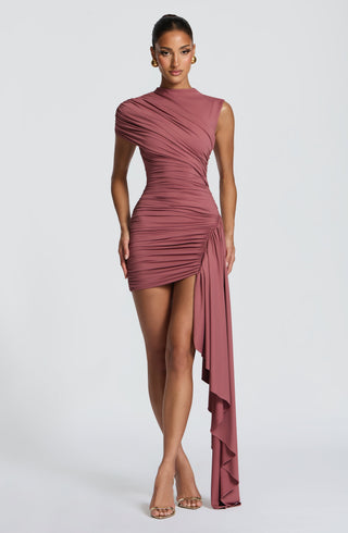 DIA Marnie Mini Dress Slinky Jersey Rose Brown