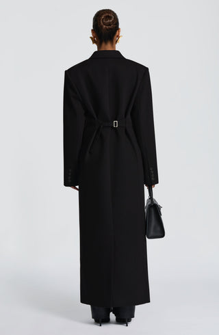 S.M Michelle Coat Double-Breasted Boxy Fit Fully Lined Black