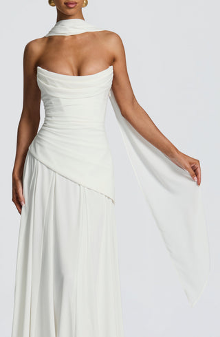 M.T Mila Scarf Chiffon Lightweight Ivory One Size