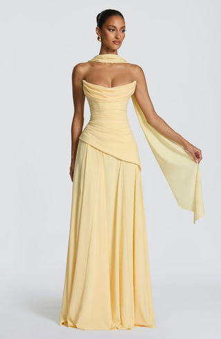M.T Mila Lightweight Chiffon Scarf Lemon One Size