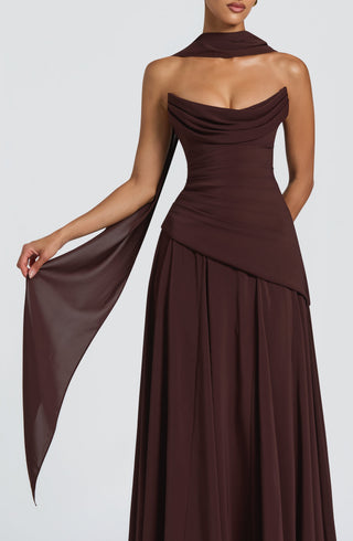 M.T Mila Scarf Chiffon Plum Brown One Size