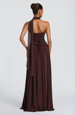 M.T Mila Scarf Chiffon Plum Brown One Size