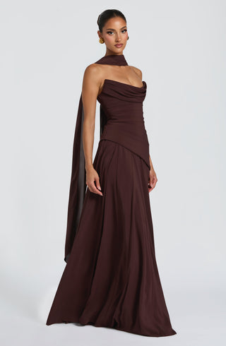 M.T Mila Scarf Chiffon Plum Brown One Size