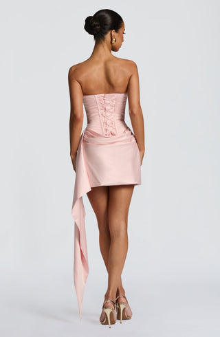 M.T Mona Mini Dress Satin Corset Strapless Blush