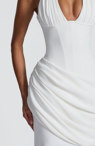 R.F Nehemia Gown Draped Crepe Mermaid Wedding Ivory