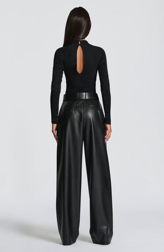 L.F Pearson Bodysuit Modal Jersey Bodycon Long-Sleeve Black