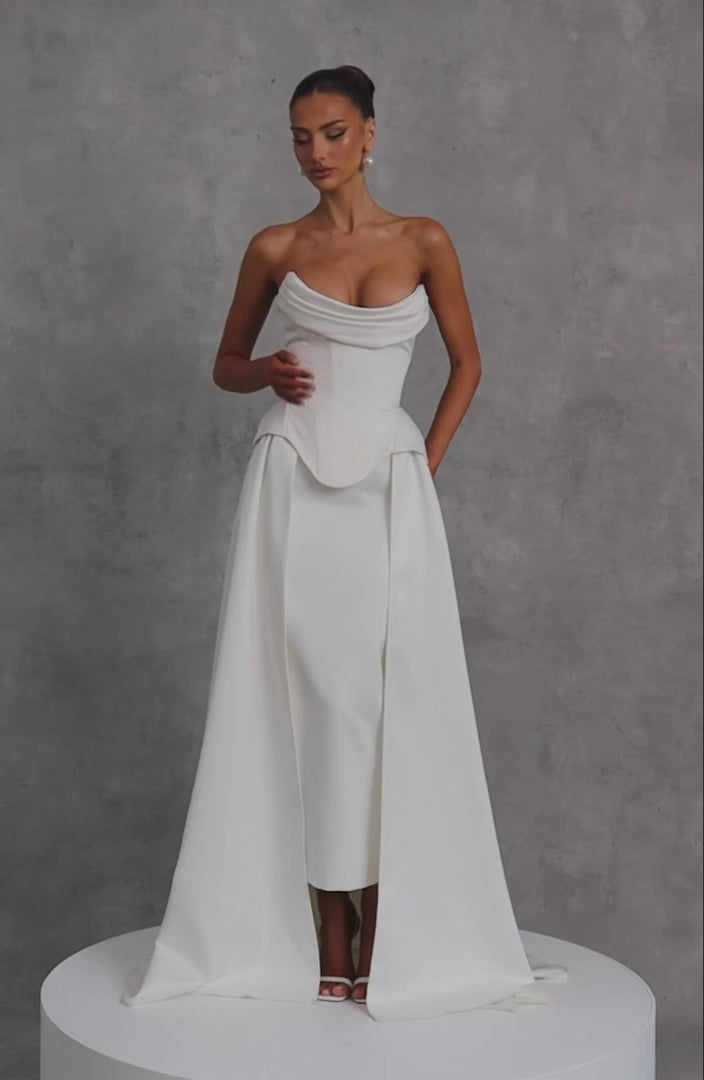 R.F Jamila Corset Duchess Satin Ivory