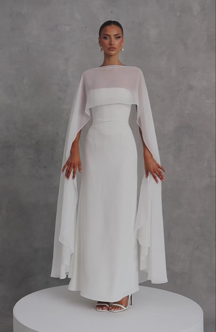 T.X Romy Bridal Cape Lightweight Chiffon Ivory One Size