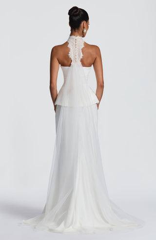 R.F Ravenna Corset Duchess Satin Strapless Lightly Underwired Ivory
