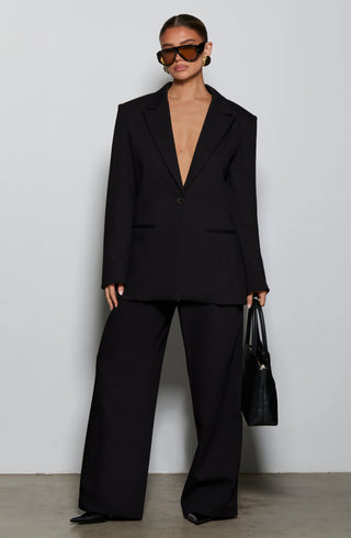 S.M Reece Blazer Jacket Non-Stretch Woven Suiting Black