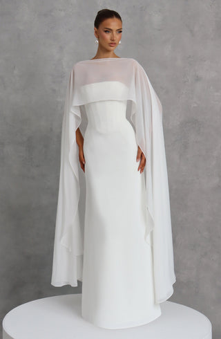 T.X Romy Bridal Cape Lightweight Chiffon Ivory One Size
