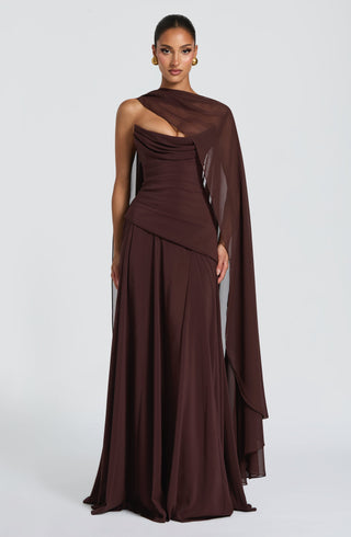 T.X Romy Chiffon Cape Lightweight Plum Brown One Size