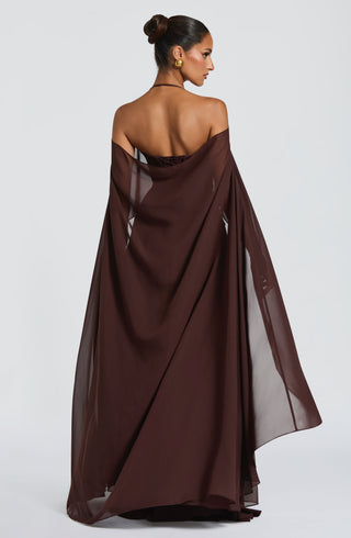T.X Romy Chiffon Cape Lightweight Plum Brown One Size