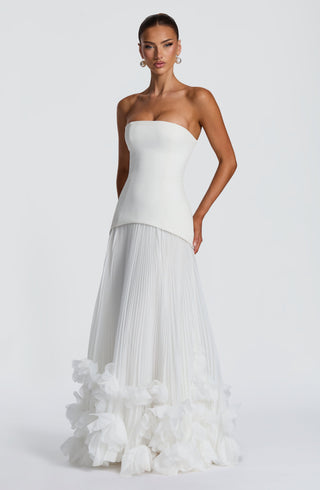 S.M Seraphina Gown Strapless Pleated Bridal Dress Ivory